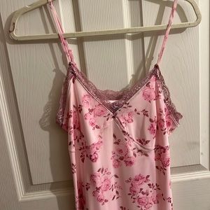 Pin rose midi dress with lace